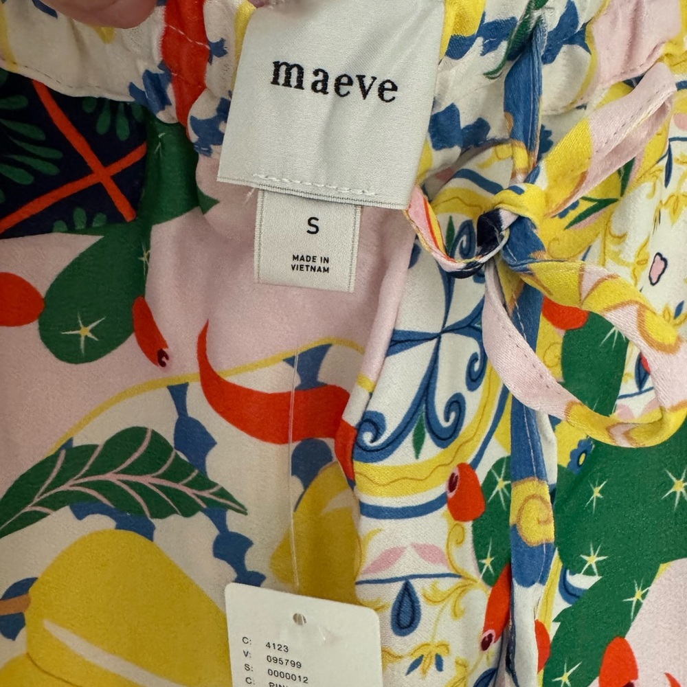 Anthropologie NWT Maeve Straight-Leg Pull-On Silk Pants - small - Picture 8 of 9